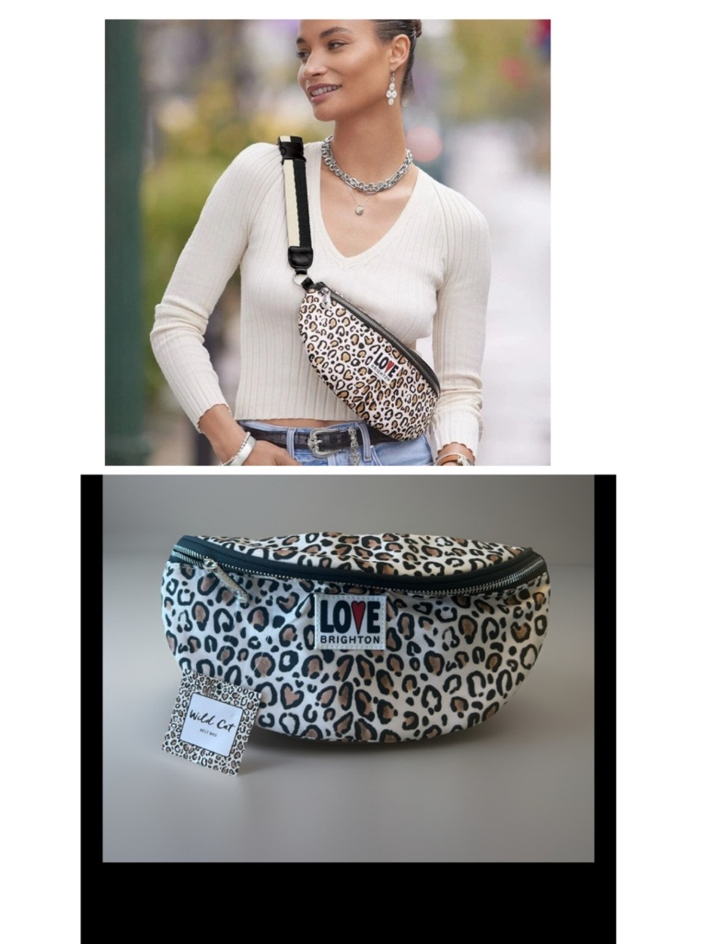 Brighton Wild Cat Belt Sling Bag Lightweight Versatile adjustable strap NWT